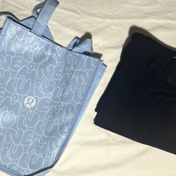 LULULEMON BLACK TANK TOP Muscle Yoga Sleeveless Tee Shirt with Bag - Picture 7 of 14